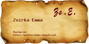 Zsirka Emma névjegykártya